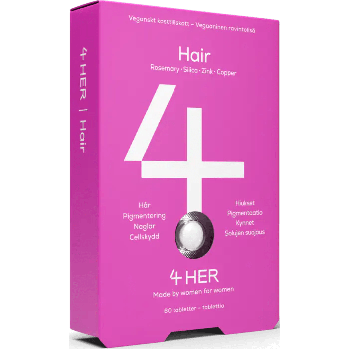 4Her Hair Ravintolisä - luonnollinen ravintolisä hiusten terveydelle ja kasvulle