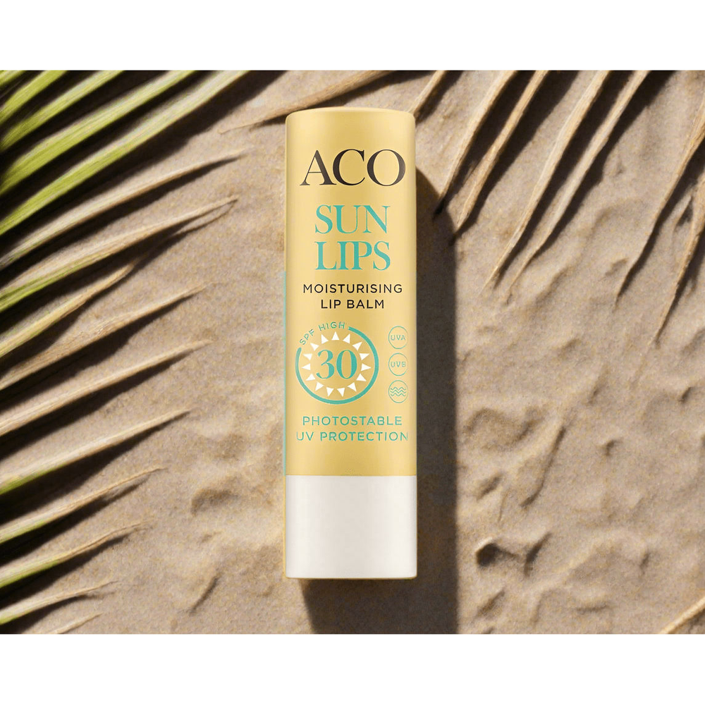 ACO Sun Lips SPF30 - Erittäin vedenkestävä huulirasva, jossa korkea suojakerroin 30