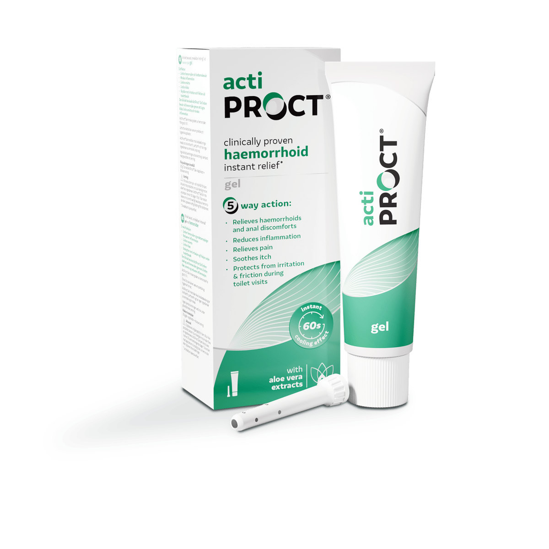 ActiProct Geeli + asetin 30 g tuotepakkaus, luonnollinen kivunlievitys peräpukamiin