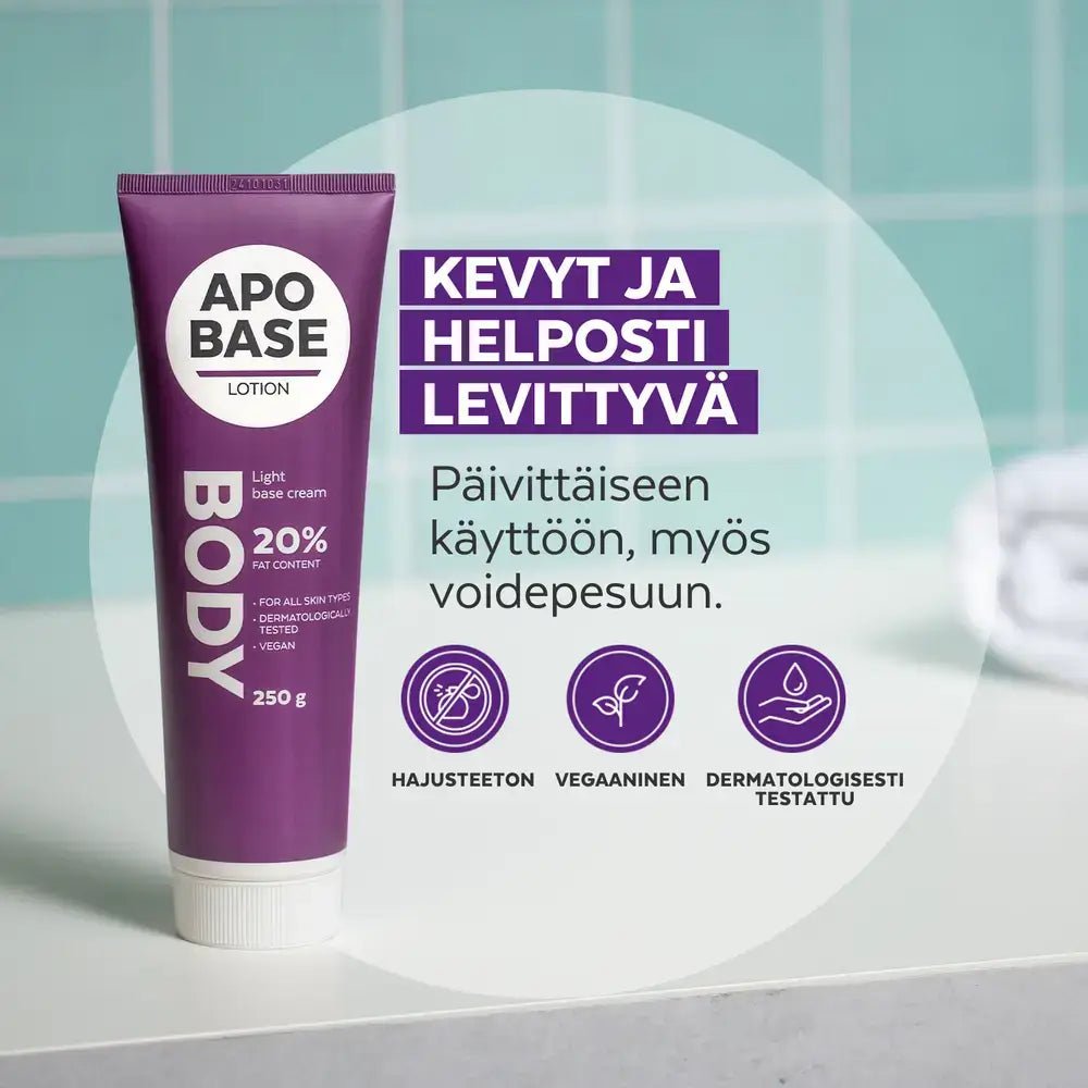 Apobase Lotion kevyt perusvoide kosteuttava koko keholle