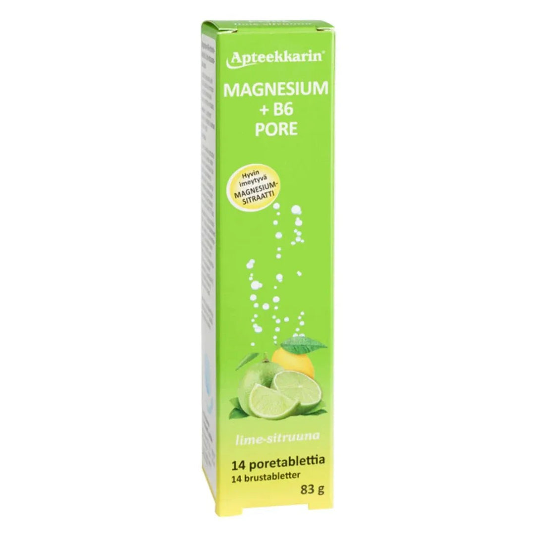 Apteekkarin Magnesium+ B6 Poretabletti, Sitruuna - Apteekki 360 Helsinki - Verkkoapteekki