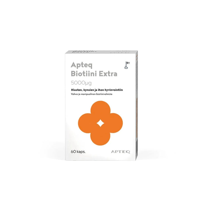 Apteq Biotiini Extra 5000 Mikrog, 60 kaps ja 180 kaps - Apteekki 360 Helsinki - Verkkoapteekki