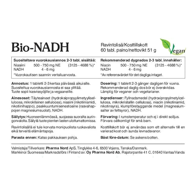 Bio-NADH - Apteekki 360 Helsinki - Verkkoapteekki