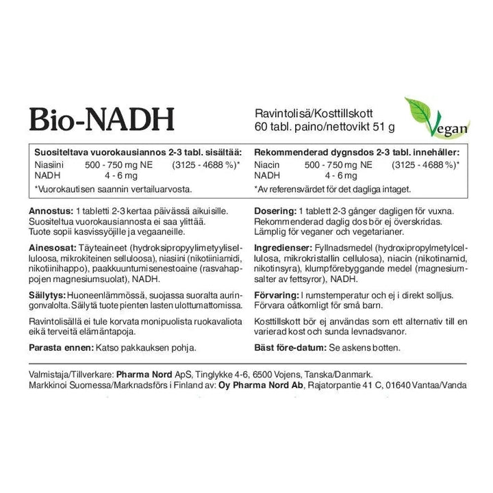 Bio-NADH - Apteekki 360 Helsinki - Verkkoapteekki