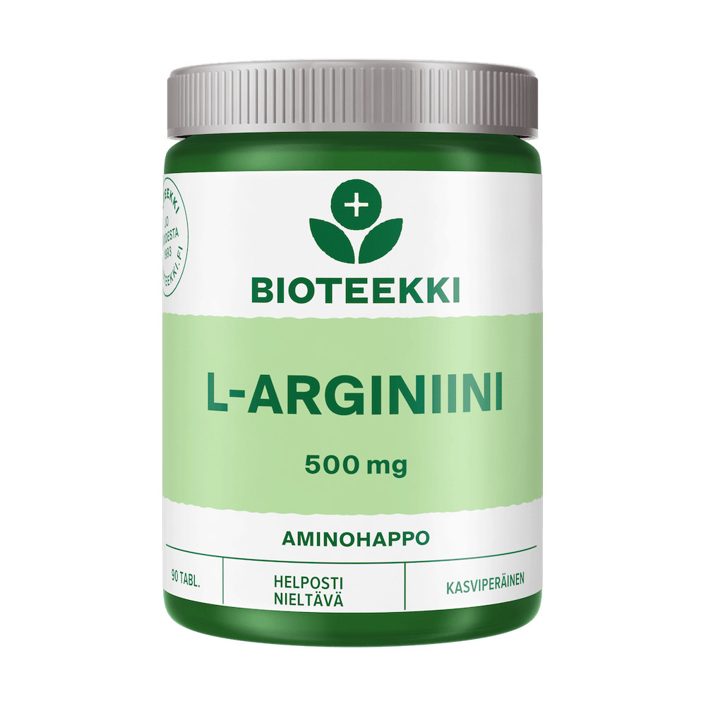 Bioteekki L-Arginiini 90 tablettia - Luonnollinen ravintolisä verenkierron tueksi