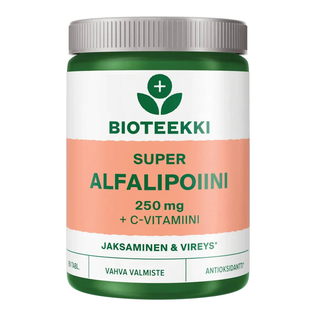Bioteekki Super Alfalipoiini (+C) 250 mg - Apteekki 360 Helsinki - Verkkoapteekki