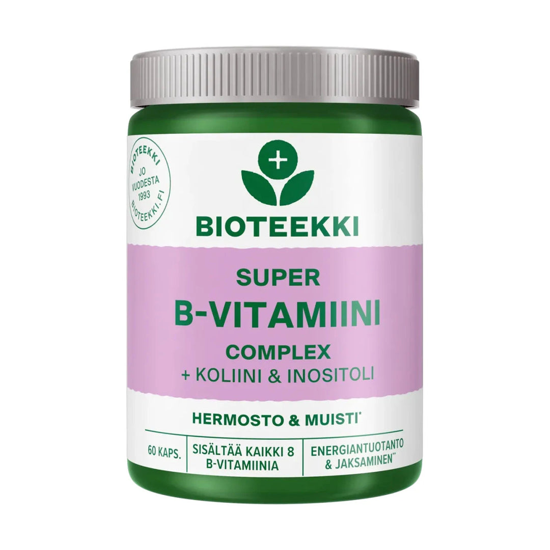 Bioteekki Super B-Vitamiini Complex (+Koliini & Inositoli) - Apteekki 360 Helsinki - Verkkoapteekki