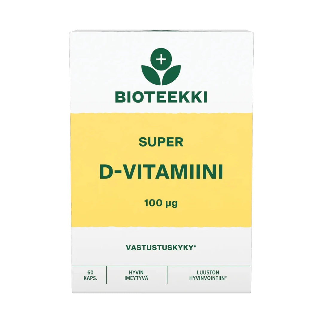 Bioteekki Super D-Vitamiini 100 ug - Apteekki 360 Helsinki - Verkkoapteekki