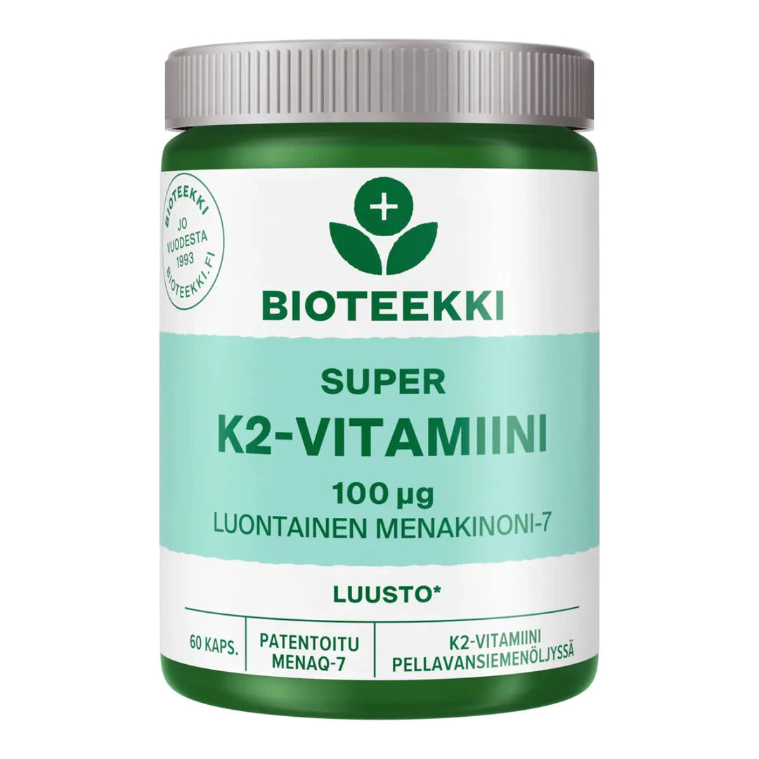 Bioteekki Super K2-Vitamiini (Menakinoni-7) - Apteekki 360 Helsinki - Verkkoapteekki
