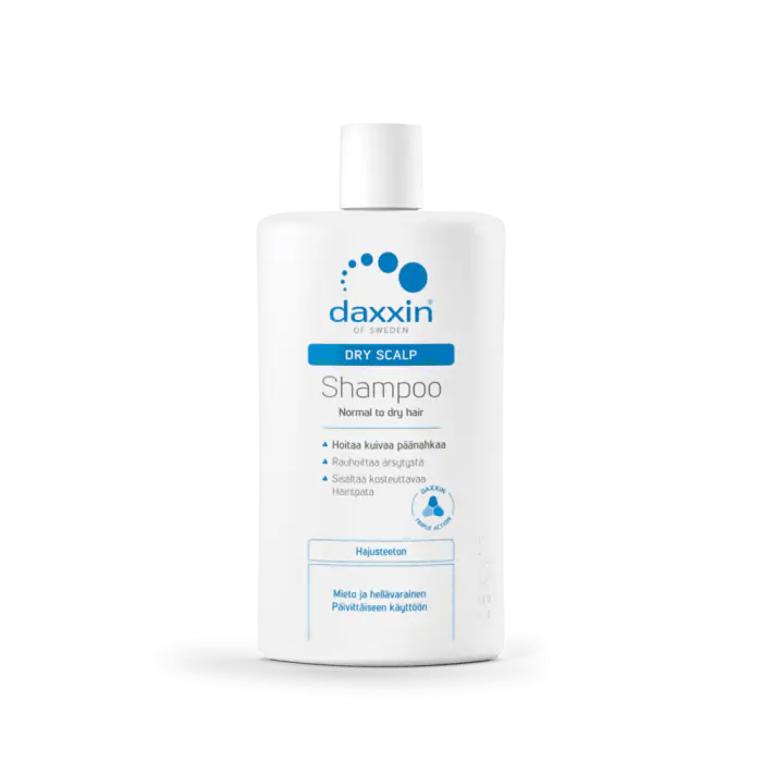 Daxxin Dry-scalp Shampoo Normal/Dry No perfume 250 ml - hajusteeton hoitava shampoo kuivalle päänahalle