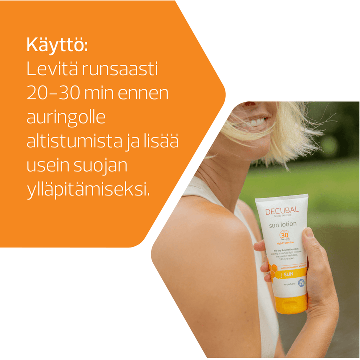 Decubal Body Sunlotion SPF30 Tuubi for effective sun protection and hydration