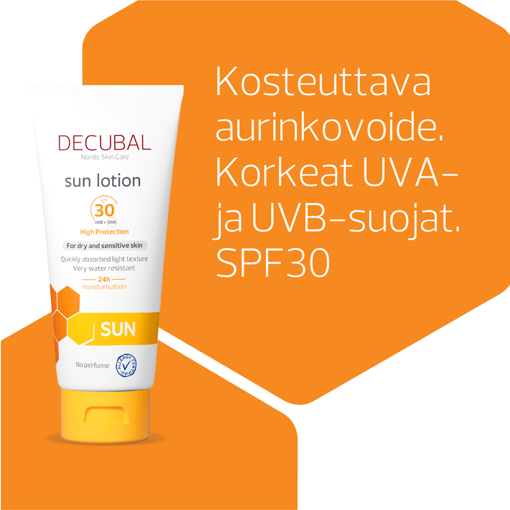 Decubal Body Sunlotion SPF30 Tuubi for effective sun protection and hydration
