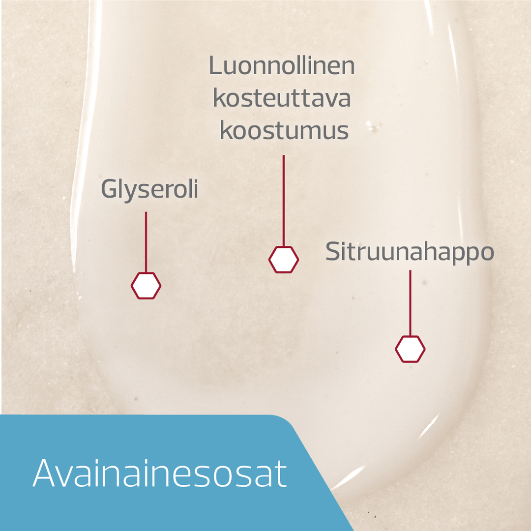 Suihke kosteuttaa ja hoitaa ihoa tehokkaasti jättäen sen pehmeäksi