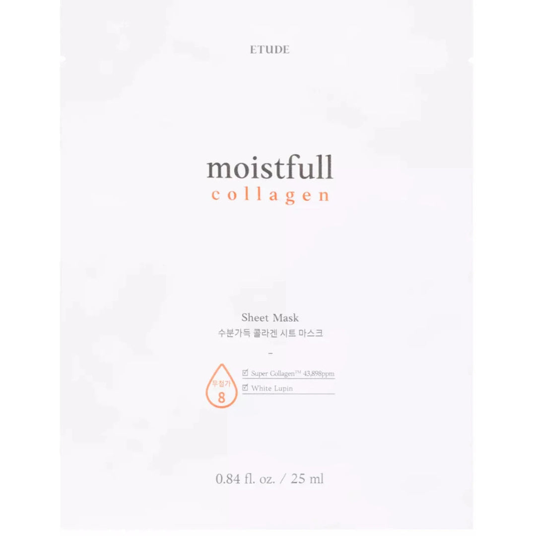 Kuva Etude Moistfull Collagen Sheet Mask kangasnaamiosta, kosteuttava ja kollageenia sisältävä kasvonaamio