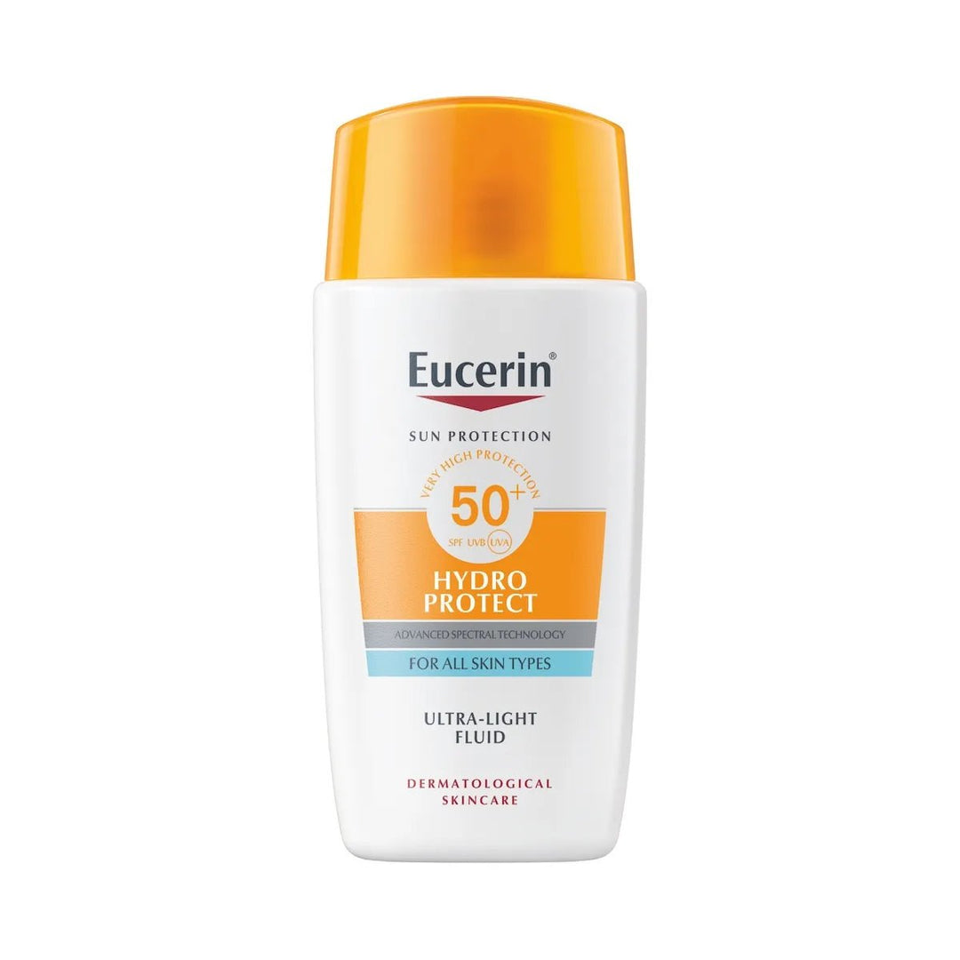 Eucerin Sun Face Hydro Protect SPF50+ aurinkosuoja imeytyy välittömästi ilman tahmeaa tunnetta ja sopii herkälle silmänympärysiholle