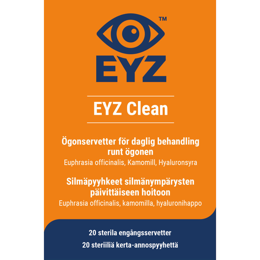EYZ Silmäpyyhkeet 20 kpl - Tehokkaat ja kosteuttavat silmämeikinpoisto pyyhkeet, jotka tulevat 20 kappaleen pakkauskoossa