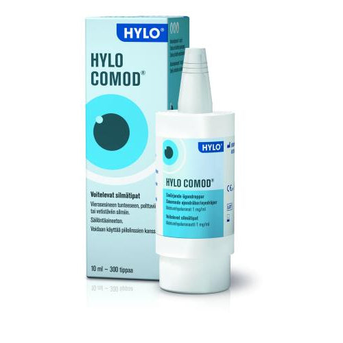HYLO-Comod Silmätippa 10 ml, keskivaikeisiin oireisiin - kosteuttava silmätippa kuiville silmille