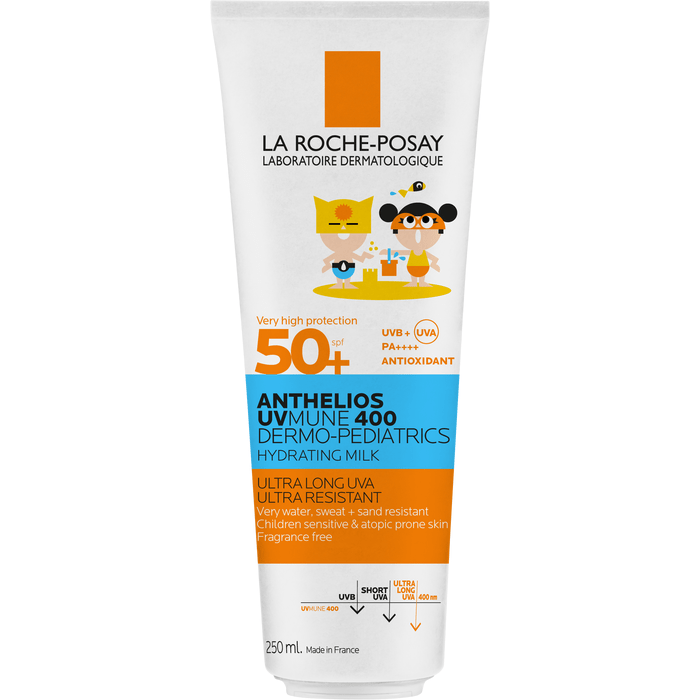 La Roche-Posay Anthelios UVmune 400 Lasten Aurinkosuojavoide SPF 50+ - Tuotekuvaus ja aurinkosuojavoiteen ominaisuudet
