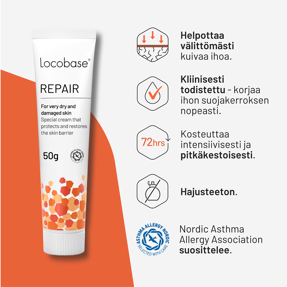 Kosteuttava voide vaurioituneelle ja ärtyneelle iholle