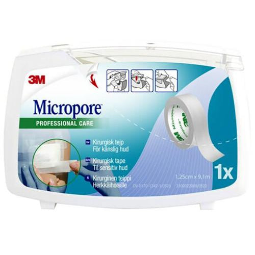 Valkoinen Micropore Kuituteippi, 1,25 cm x 9,1 m, Katkokela - Tuote kuvaus