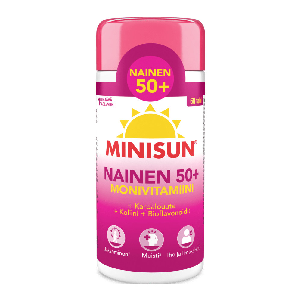 Monivitamiinivalmiste naisille yli 50-vuotiaille, sisältää 60 tablettia
