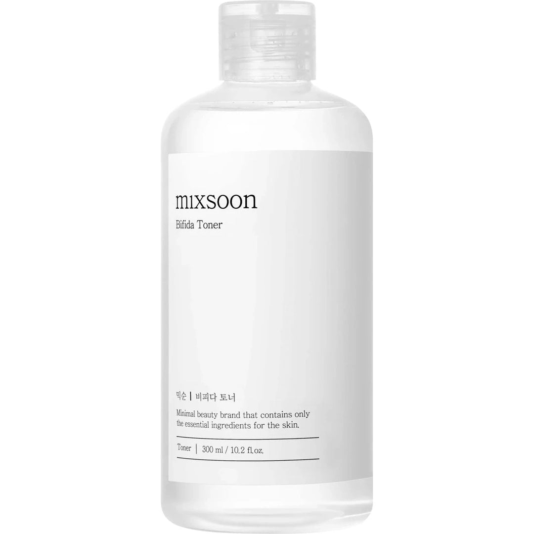 Kuva Mixsoon Bifida Toner 300 ml -tuotteesta, joka sisältää bifidaa ja on kooltaan 300 ml, sopii erinomaisesti ihonhoitoon