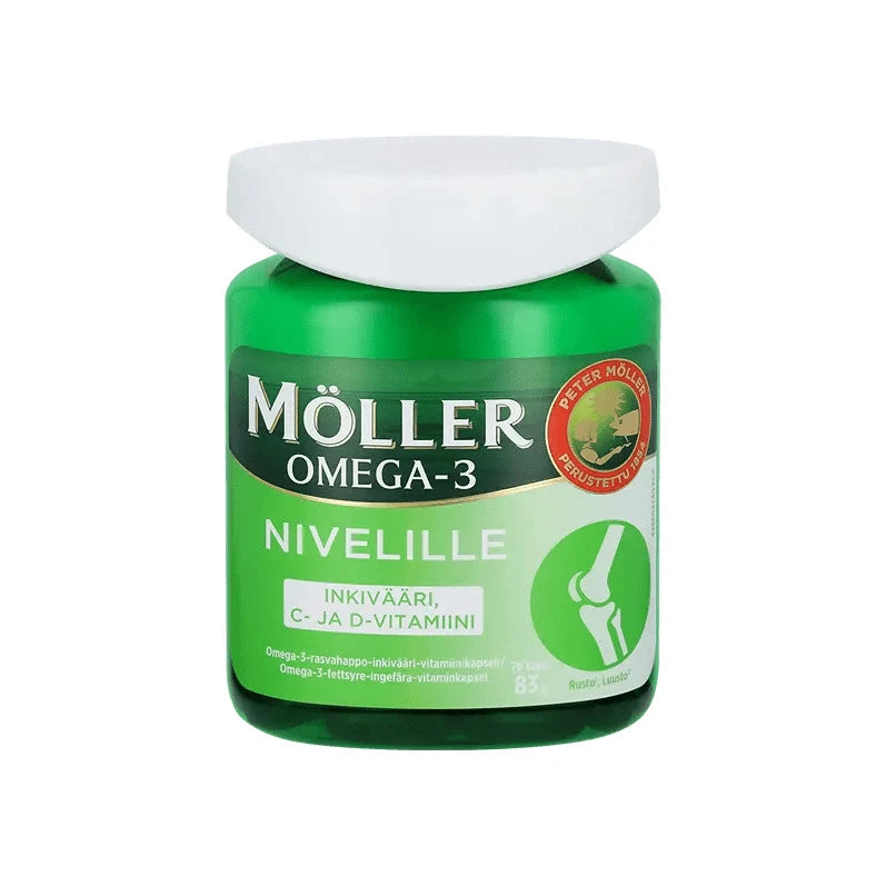 Möller Nivelille Omega-3 Inkivääri - Luonnollinen nivelten tuki omega-3 rasvahapoilla ja inkiväärillä