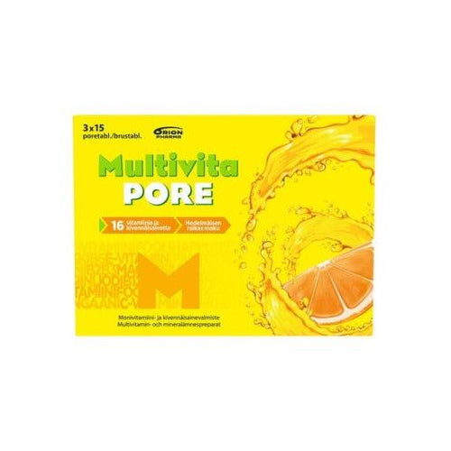 Multivita Pore Monivitamiini - Ravitseva monivitamiinivalmiste helposti nautittavassa poretablettimuodossa