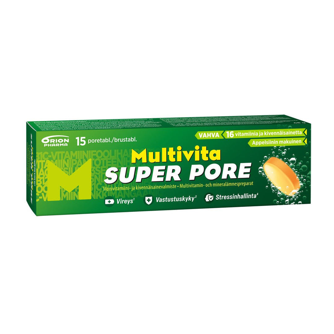 Multivita Super Pore monivitamiini 15 poretablettia - monivitamiinivalmiste kauneudenhoitoon ja terveyteen