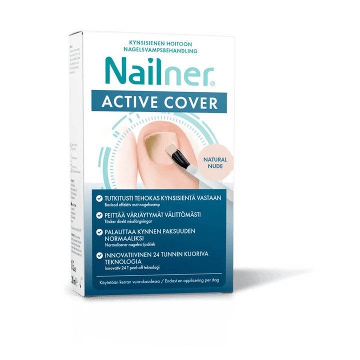 Nailner Active Cover Nude lakka ja sivellin kynsisieneen - 30 ml - Apteekki 360 Helsinki - Verkkoapteekki