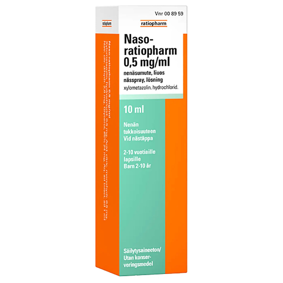 Naso-Ratiopharm 0,5 mg/ml Nenäsumute - lääke nenäsumutteen muodossa