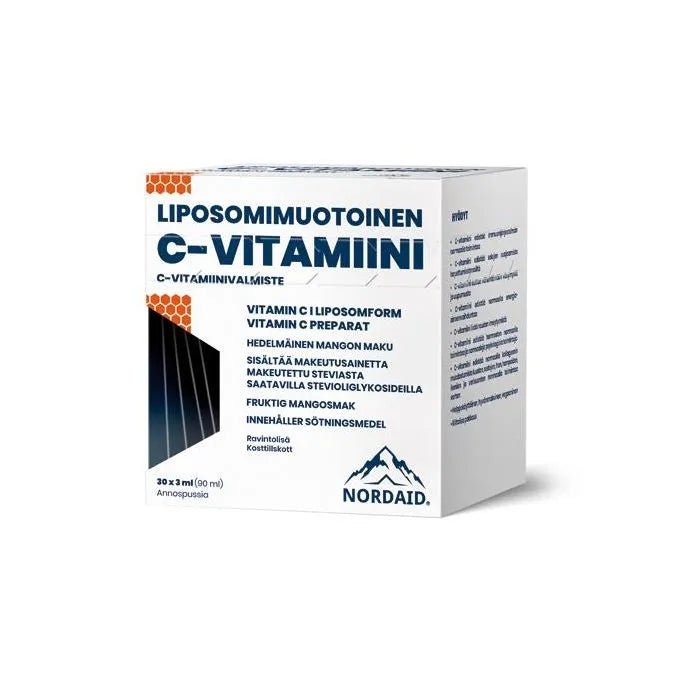 Nordaid Liposomaalinen C-vitamiini geeli 1000 mg 3ml x 30 (90ml) - Apteekki 360 Helsinki - Verkkoapteekki