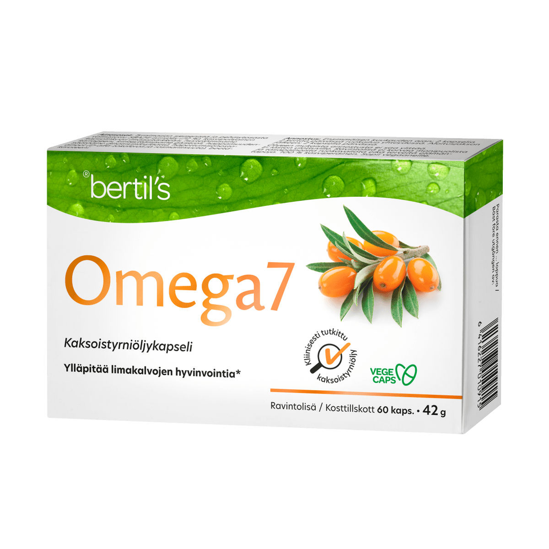 Omega7 Tyrniöljy - Kaksoistyrniöljykapseli ravitsee ja uudistaa limakalvoja ja ihoa