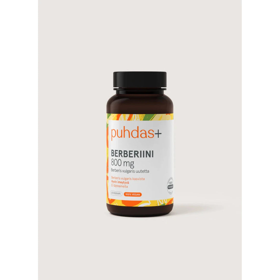 Puhdas+ Berberiini 800 mg 60 vegekaps - Luonnollinen lisäravinne kapseleina
