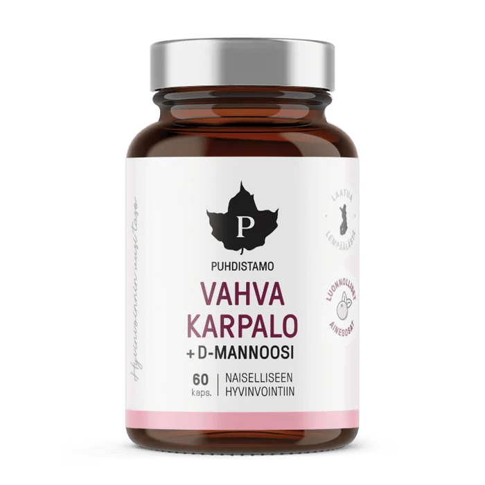Puhdistamo Vahva Karpalo + D-mannoosi 60 kaps - Luonnollinen lisäravinne kapseleina