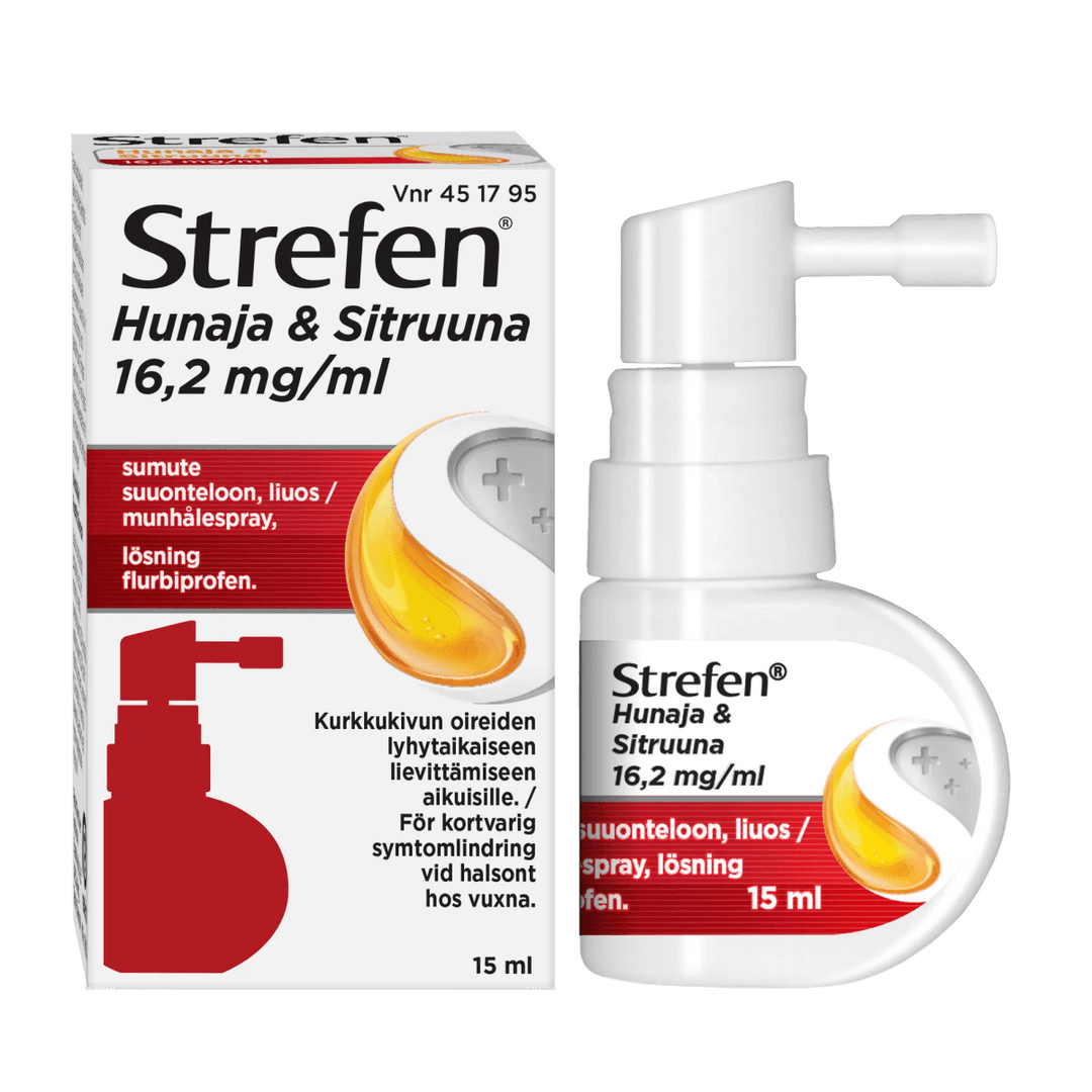 Strefen Hunaja & Sitruuna 16,2 Mg/Ml Sumute Suuonteloon, Liuos - Apteekki 360 Helsinki - Verkkoapteekki