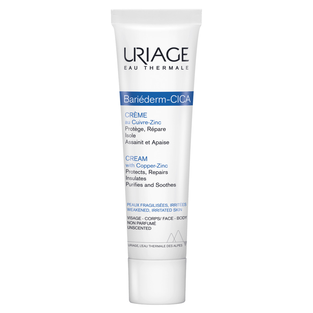 Uriage Bariederm Cica -voide kupari-sinkki 40 ml, tarkoitettu erityisesti herkälle ja ärsyyntyneelle iholle
