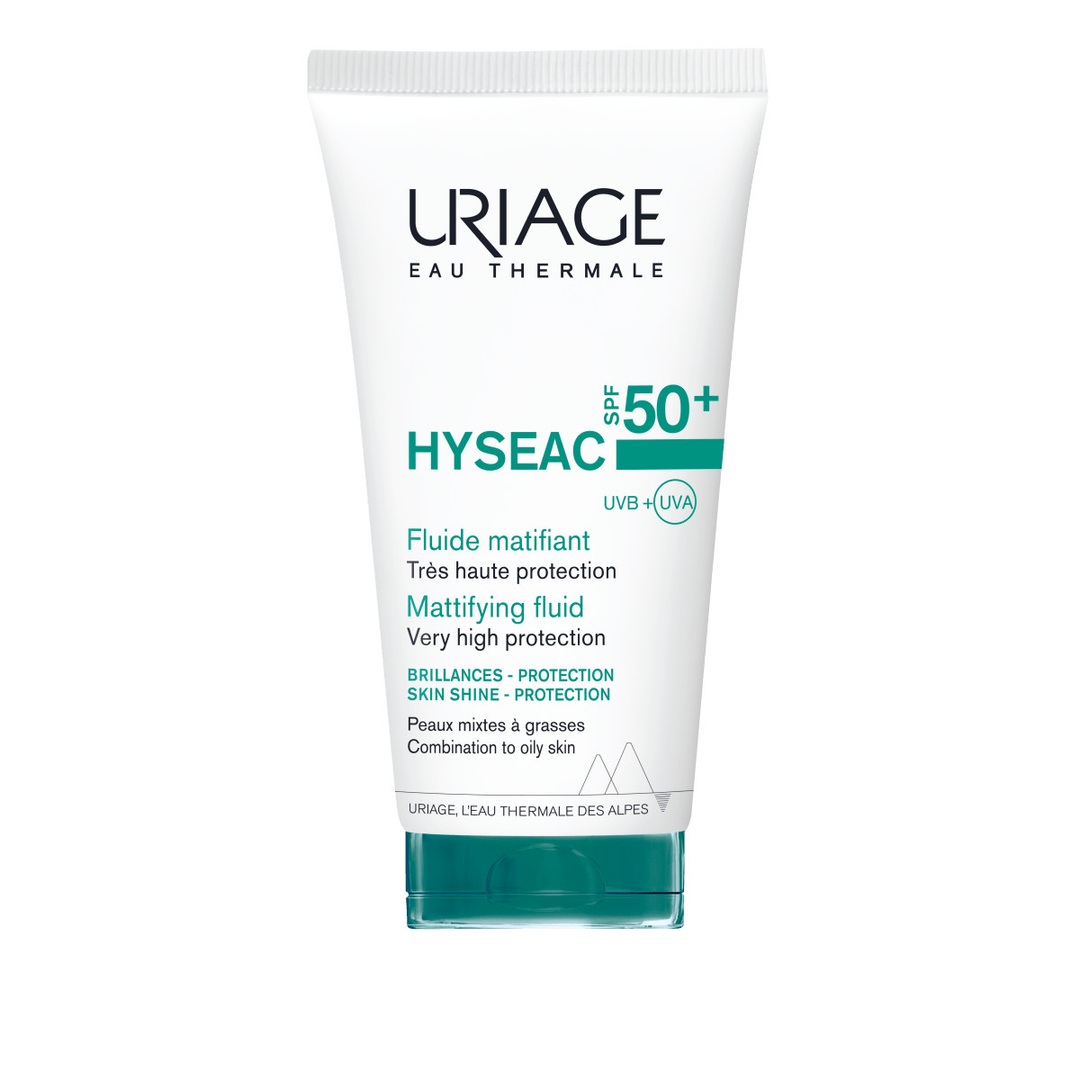 Uriage Hyseac SPF50+ fluid 50 ml - aurinkovoide rasvaiselle iholle, suojaa UV-säteiltä