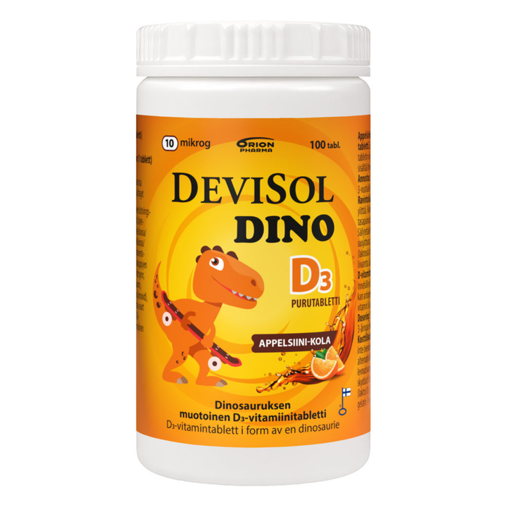 Devisol Dino appelsiini-kola D-vitamiini 10 mikrog purutabl