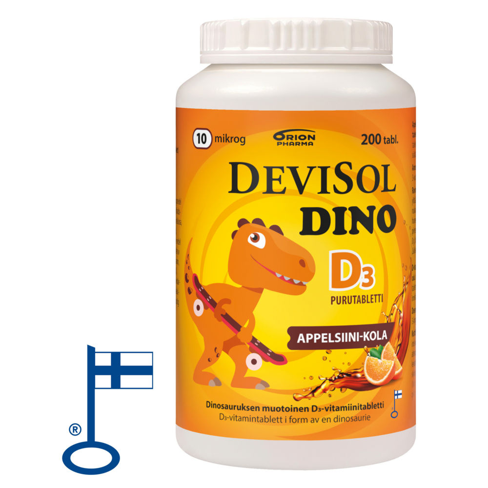 Devisol Dino appelsiini-kola D-vitamiini 10 mikrog purutabl
