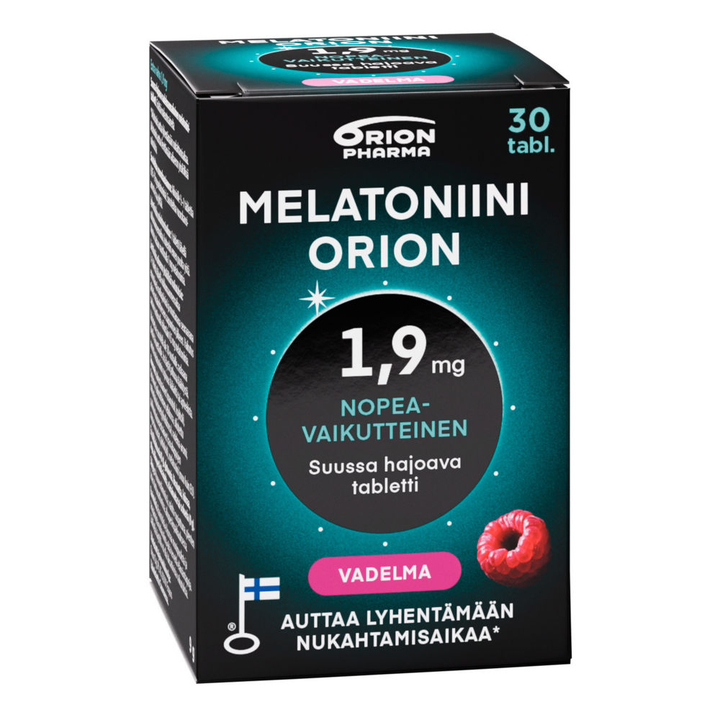 Melatoniini Orion 1,9 mg vadelma, suussa hajoava tabletti