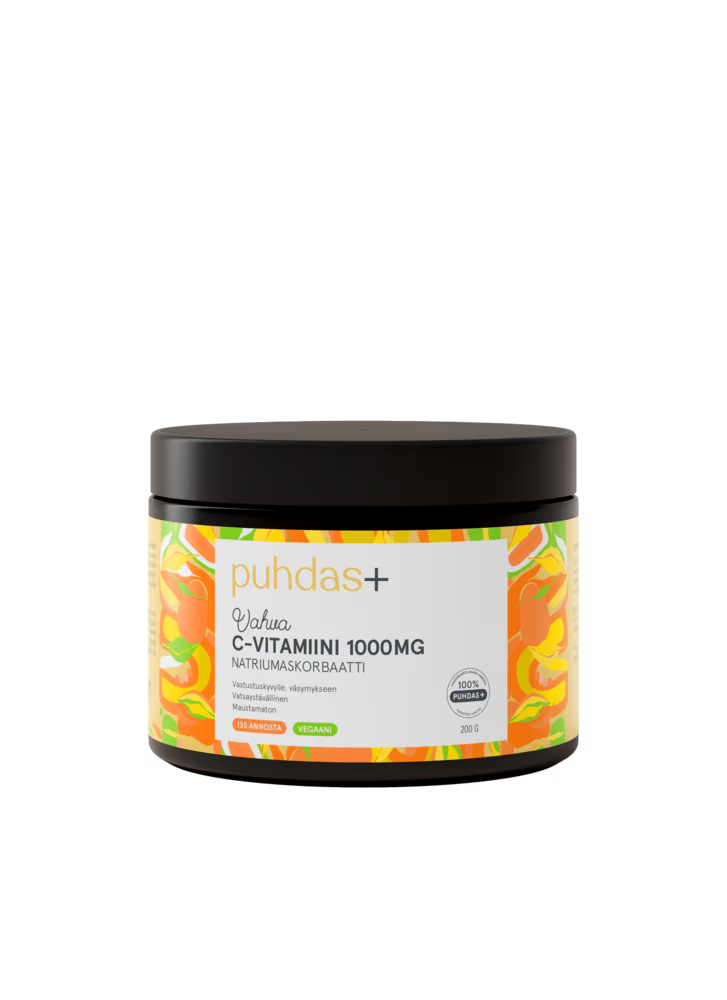 Puhdas+ C-Vitamiini 1000 mg, jauhe, 200 g
