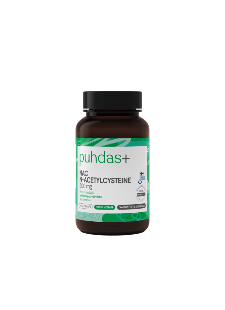 Puhdas+ NAC (N-asetyylikysteiini), 300mg
