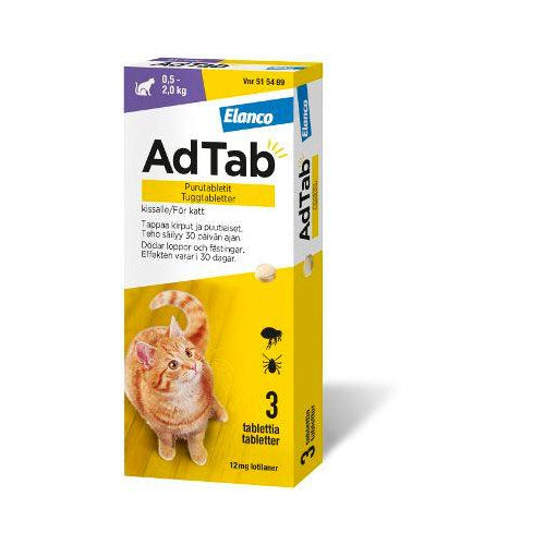 Adtab 12 Mg Vet Purutabl Kissoille 0,5-2 Kg - Apteekki 360 Helsinki - Verkkoapteekki