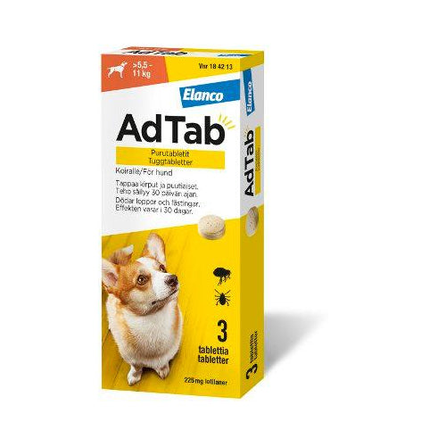 Adtab 225 Mg Vet Purutabl Koirille Yli 5,5-11 Kg - Apteekki 360 Helsinki - Verkkoapteekki