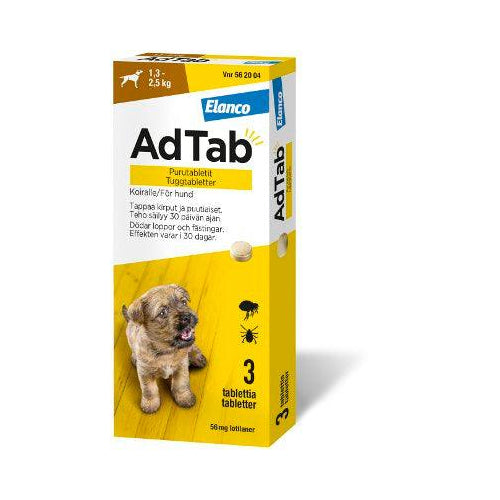 Adtab 56 Mg Vet Purutabl Koirille 1,3-2,5 Kg - Apteekki 360 Helsinki - Verkkoapteekki