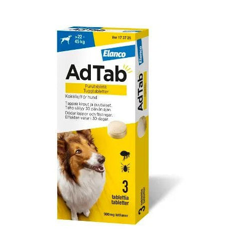 Adtab 900 Mg Vet Purutabl Koirille Yli 22-45 Kg - Apteekki 360 Helsinki - Verkkoapteekki