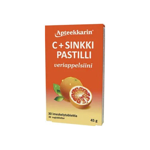 Apteekkarin C+ Sinkki Veriappelsiini - Apteekki 360 Helsinki - Verkkoapteekki