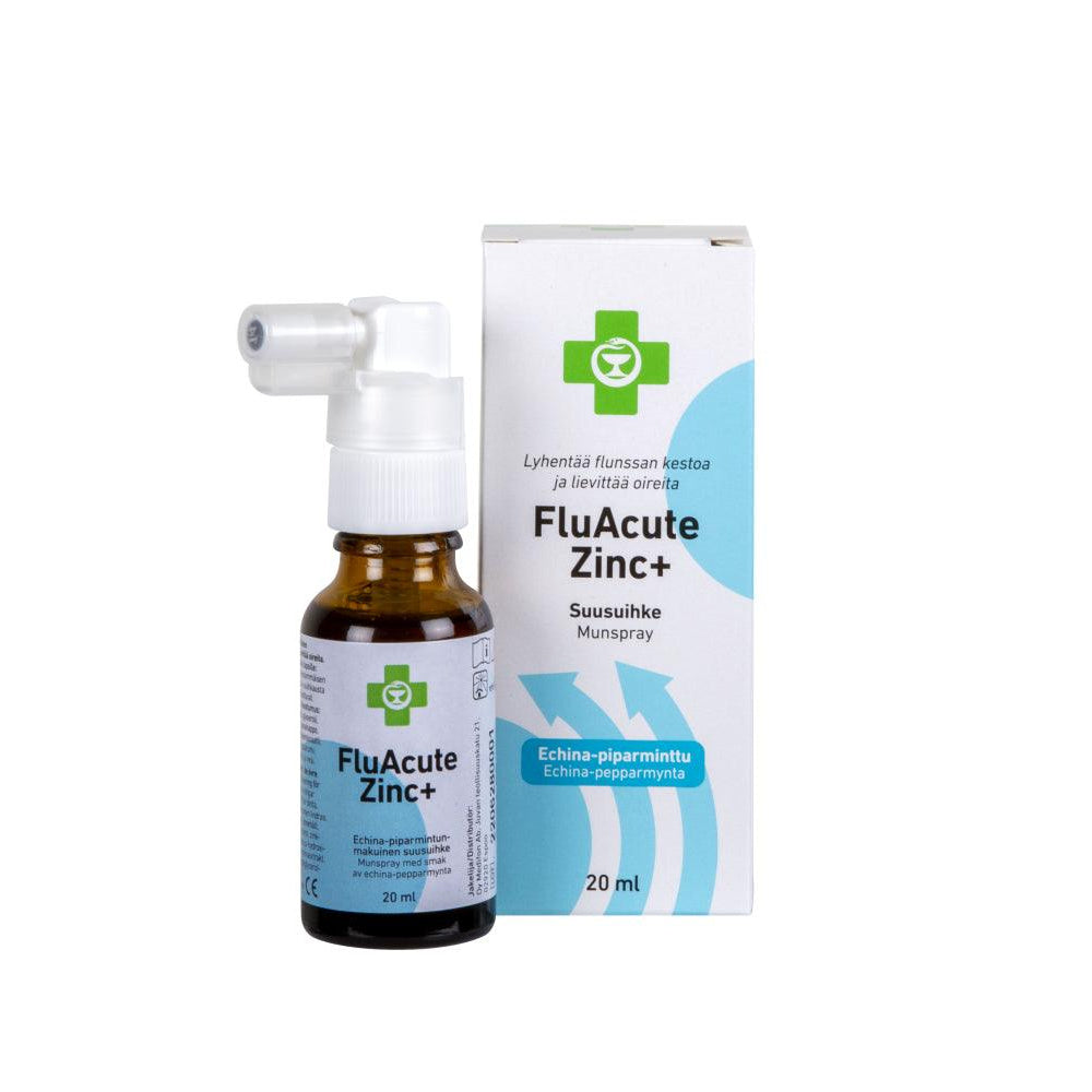 Apteekki Fluacute Zinc+ Echina-Piparminttu, Sinkkiasetaattisuusuihke - Apteekki 360 Helsinki - Verkkoapteekki