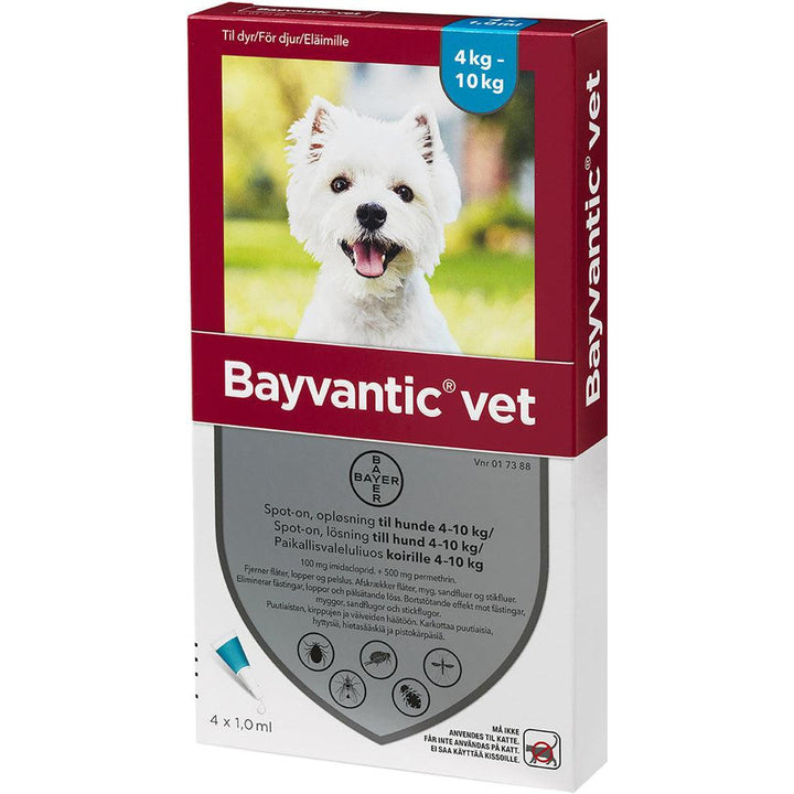 Bayvantic Vet Koirille 4-10 Kg 100 Mg/500 Mg Paikallisvaleluliuos - Apteekki 360 Helsinki - Verkkoapteekki
